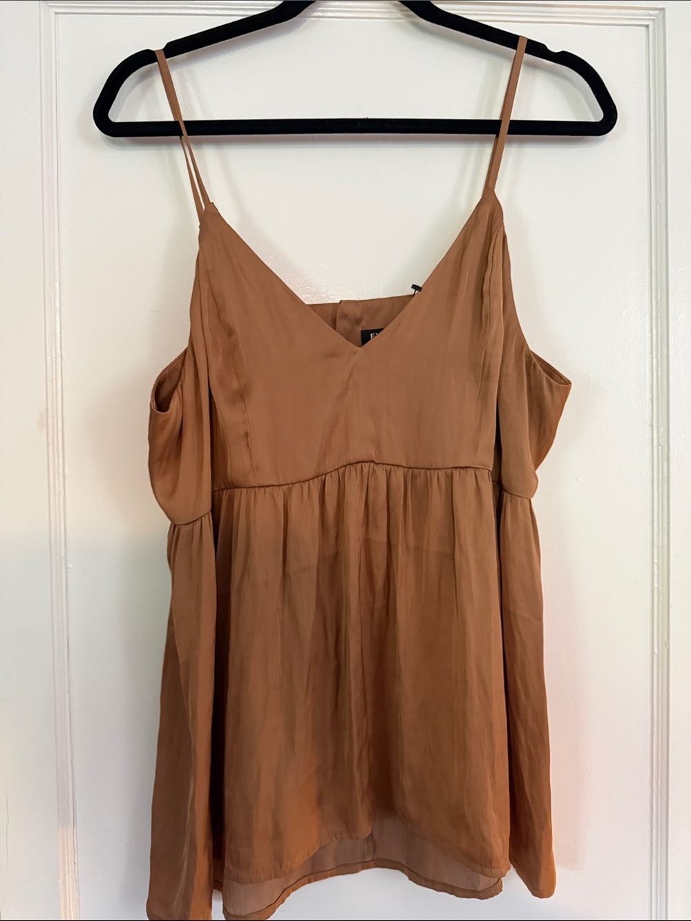 Express Rust Tan Spaghetti Strap Babydoll Camisole - Picture 2 of 4